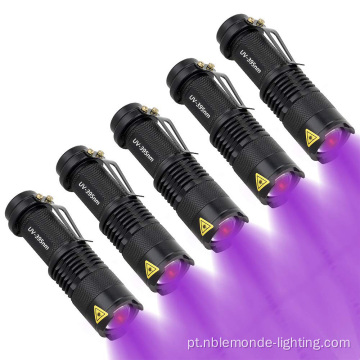 Lanterna de sêmen Ultraviolet de alumínio Mini Pocket Sêmen Torch